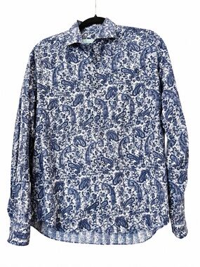 AteSeta Men’s Italian Paisley Button Down Shirt | Size 42 / 16.5